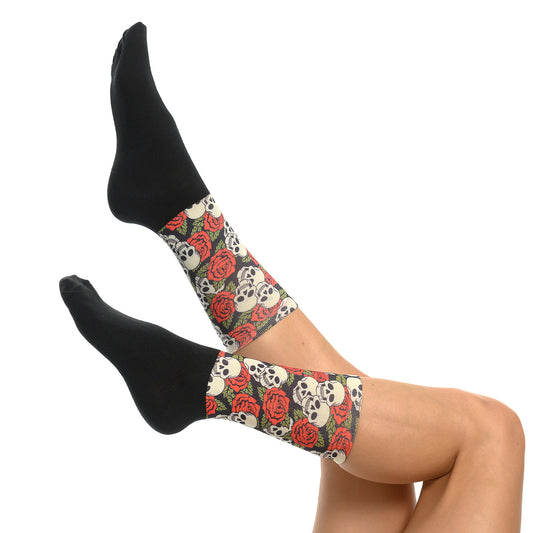 Skulls and roses socks